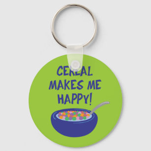 Cereal Makes Me Happy Key Ring