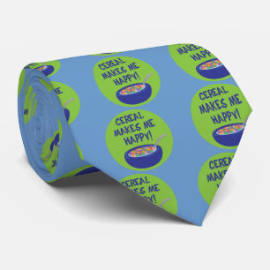 Cereal Makes Me Happy Tie