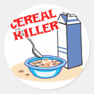 cereal serial killer classic round sticker