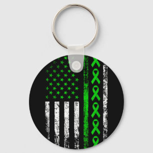 Cerebral palsy awareness american flag for women key ring