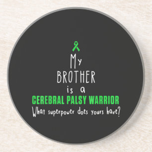 Cerebral Palsy Awareness Brother Warrior T-shirt Coaster