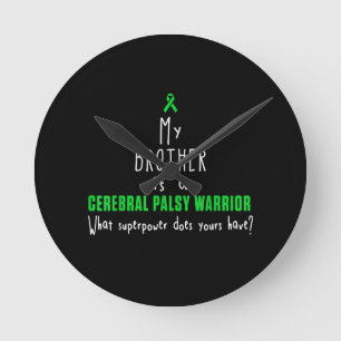 Cerebral Palsy Awareness Brother Warrior T-shirt Round Clock