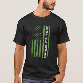 Cerebral Palsy Awareness Month American Flag CP T-Shirt