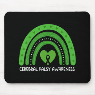 Cerebral Palsy Awareness Month Retro Rainbow Brain Mouse Pad