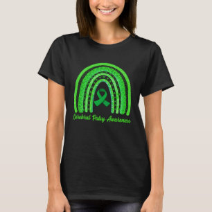 Cerebral Palsy Awareness Month Retro Rainbow Brain T-Shirt