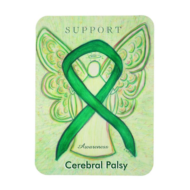 Cerebral Palsy Awareness Ribbon Angel Magnet Gifts (Vertical)