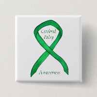 Cerebral Palsy Awareness Ribbon Custom Art Pin