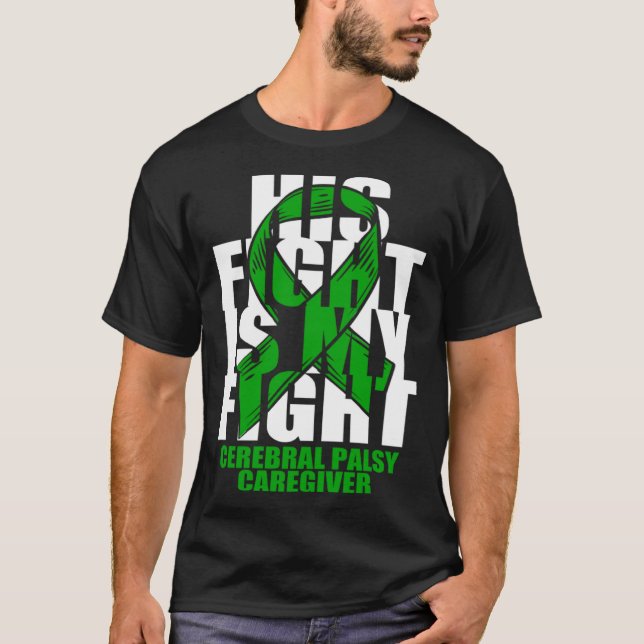 Cerebral Palsy Caregiver Awareness Month Green Rib T-Shirt (Front)