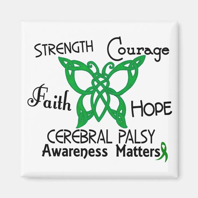 Cerebral palsy Celtic Butterfly 3 Magnet (Front)