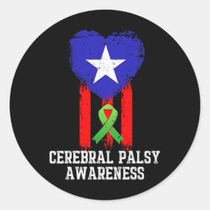 Cerebral Palsy Cp Awareness Hardwork Us Warrior Su Classic Round Sticker
