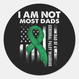 Cerebral Palsy Cp Awareness Most Dads Warrior Surv Classic Round Sticker