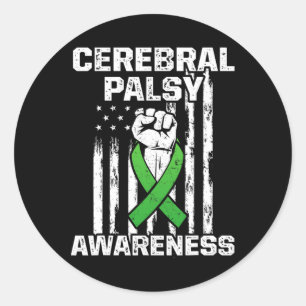 Cerebral Palsy Cp Awareness Overcoming Us Warrior Classic Round Sticker