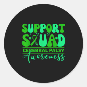 Cerebral palsy cp awareness smile face support classic round sticker