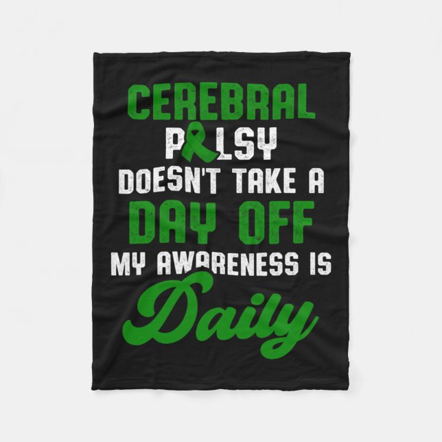 Cerebral Palsy Cp Awareness Treatment Warrior Surv Fleece Blanket (Front)