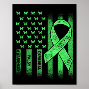 Cerebral Palsy Cp Awareness Usa Flag Warrior Survi Poster