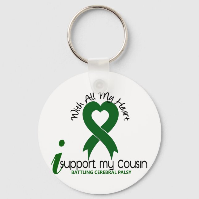 Cerebral Palsy I Support My Cousin Key Ring (Front)