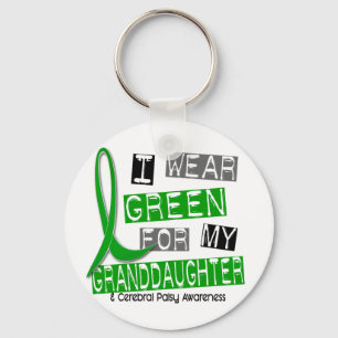 Cerebral Palsy I Wear Green For My Granddaughter 3 Key Ring