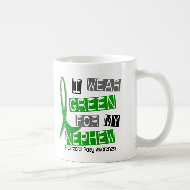 Cerebral Palsy I Wear Green For My Nephew 37 Coffee Mug (Right)