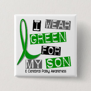 Cerebral Palsy I Wear Green For My Son 37 15 Cm Square Badge