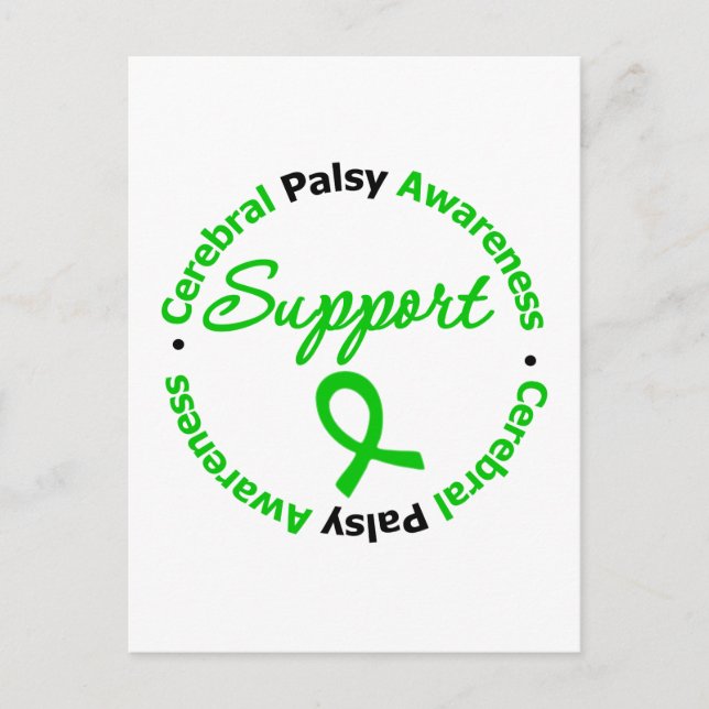 Cerebral Palsy Support Ribbon Postcard (Front)