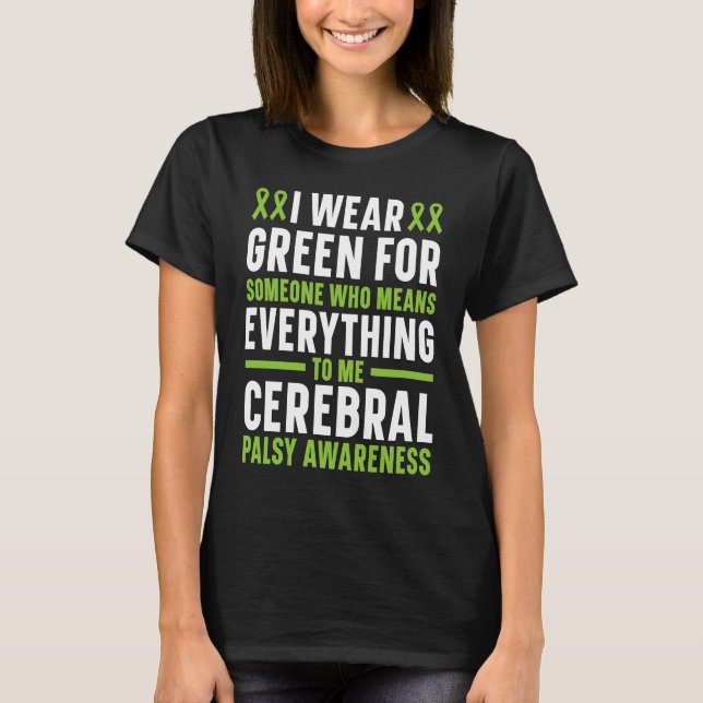 Cerebral Palsy Support Squad Awareness Ribbon T-Shirt (Front)