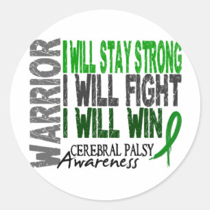 Cerebral Palsy Warrior Classic Round Sticker
