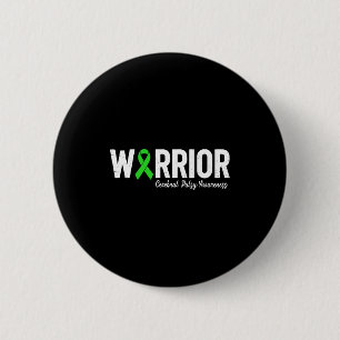 Cerebral palsy warrior cp green ribbon awareness 6 cm round badge