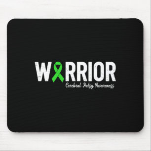 Cerebral palsy warrior cp green ribbon awareness mouse pad