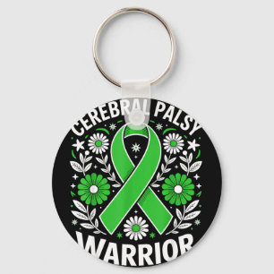 Cerebral palsy warrior floral cp awareness ribbon key ring