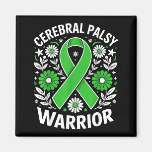 Cerebral Palsy Warrior Floral CP Awareness Ribbon Magnet
