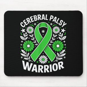 Cerebral palsy warrior floral cp awareness ribbon mouse pad