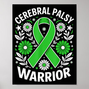 Cerebral palsy warrior floral cp awareness ribbon poster