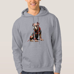 Ceremonial English Bulldog in Warrior Attire Hoodie