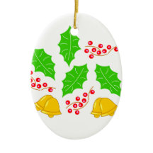 Ceremony of Cherry Christmas Adorno Ceramic Orna