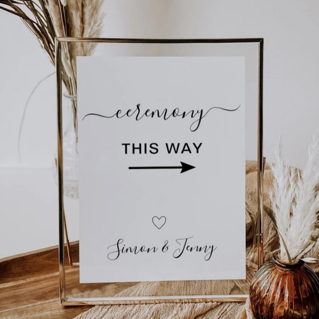 Ceremony This Way Wedding Sign Template (Ceremony This Way Wedding Sign Template)