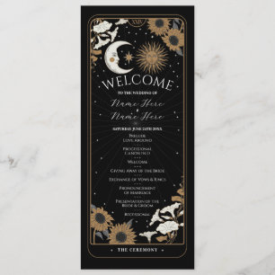 Ceremony Wedding Party Cards Tarot Welcome Menu