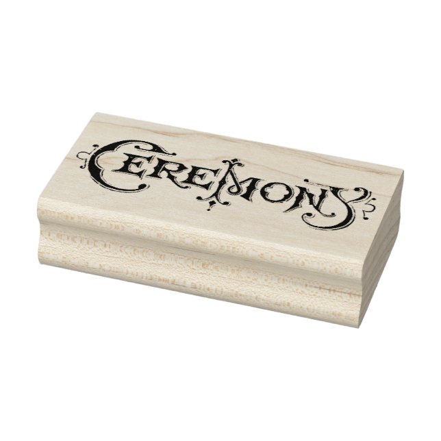 Ceremony Wedding Typography Vintage Art Stamp (Stamp)