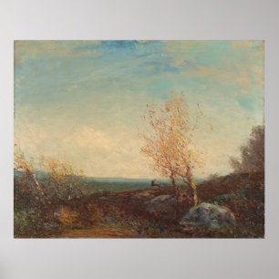 Cerf Dans La Forêt De Fontainebleau Félix Ziem Poster