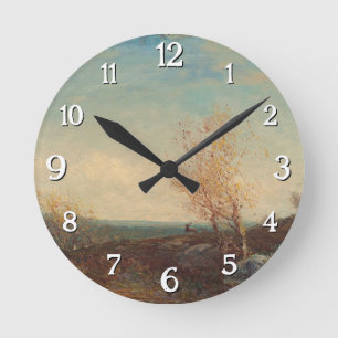 Cerf Dans La Forêt De Fontainebleau Félix Ziem Round Clock