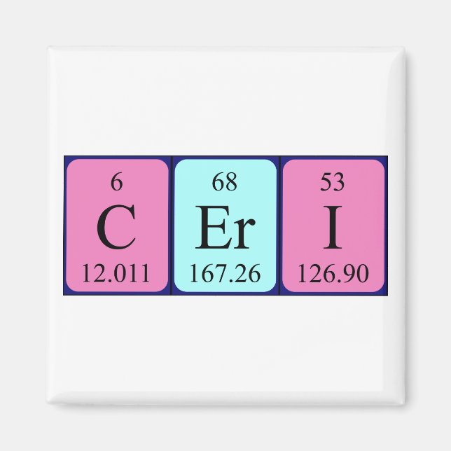 Ceri periodic table name magnet (Front)