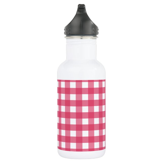 Cerise gingham 532 ml water bottle (Right)
