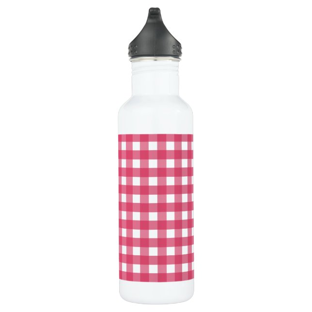 Cerise gingham 710 ml water bottle (Right)