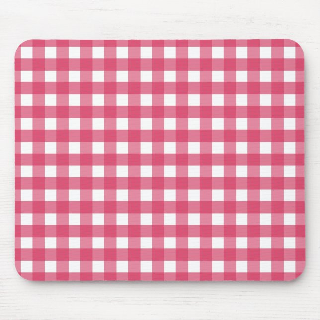 Cerise gingham mouse pad (Front)