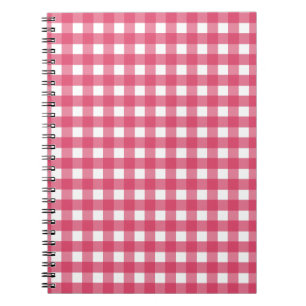 Cerise gingham notebook
