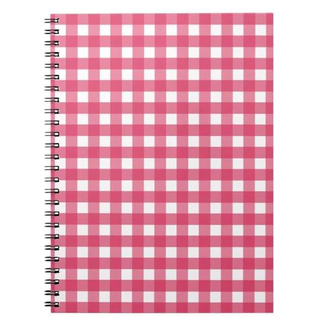 Cerise gingham notebook (Front)