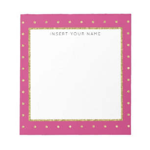 Cerise & Gold Personalised Notepad 5.5" x 6"