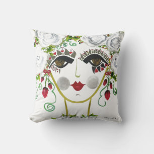 Cerise - Gypsy Garden Girl Cotton Pillow