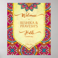 Cerise mandala rangoli joint haldi welcome sign