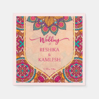 Cerise mandala rangoli wedding personalised name