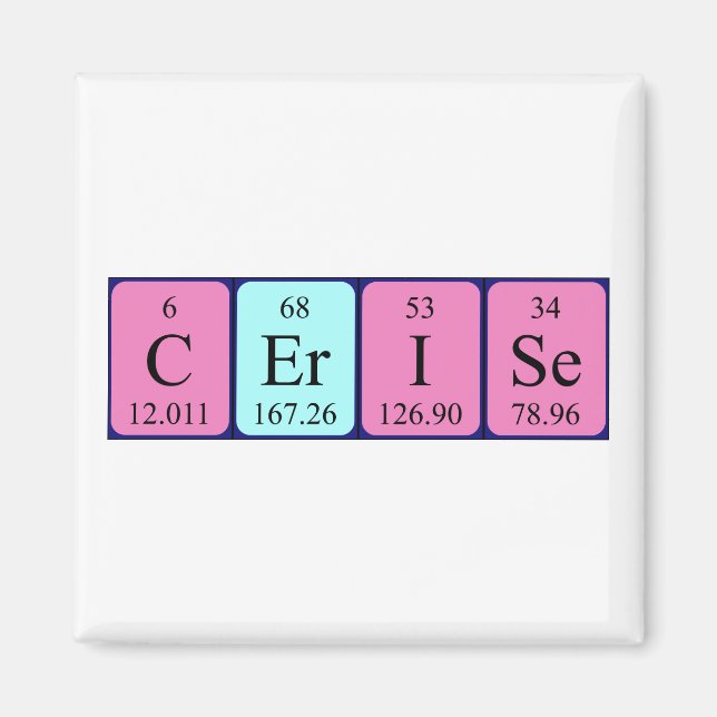 Cerise periodic table name magnet (Front)